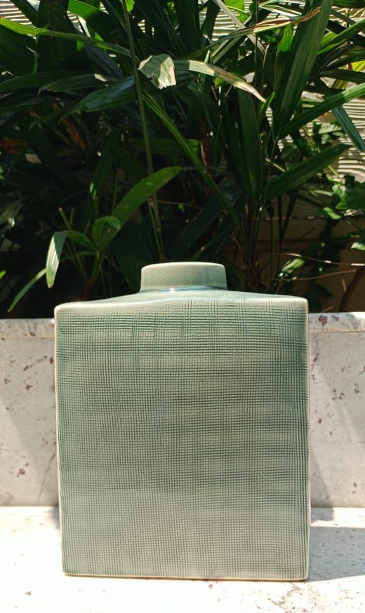 Sage Green Box Vase