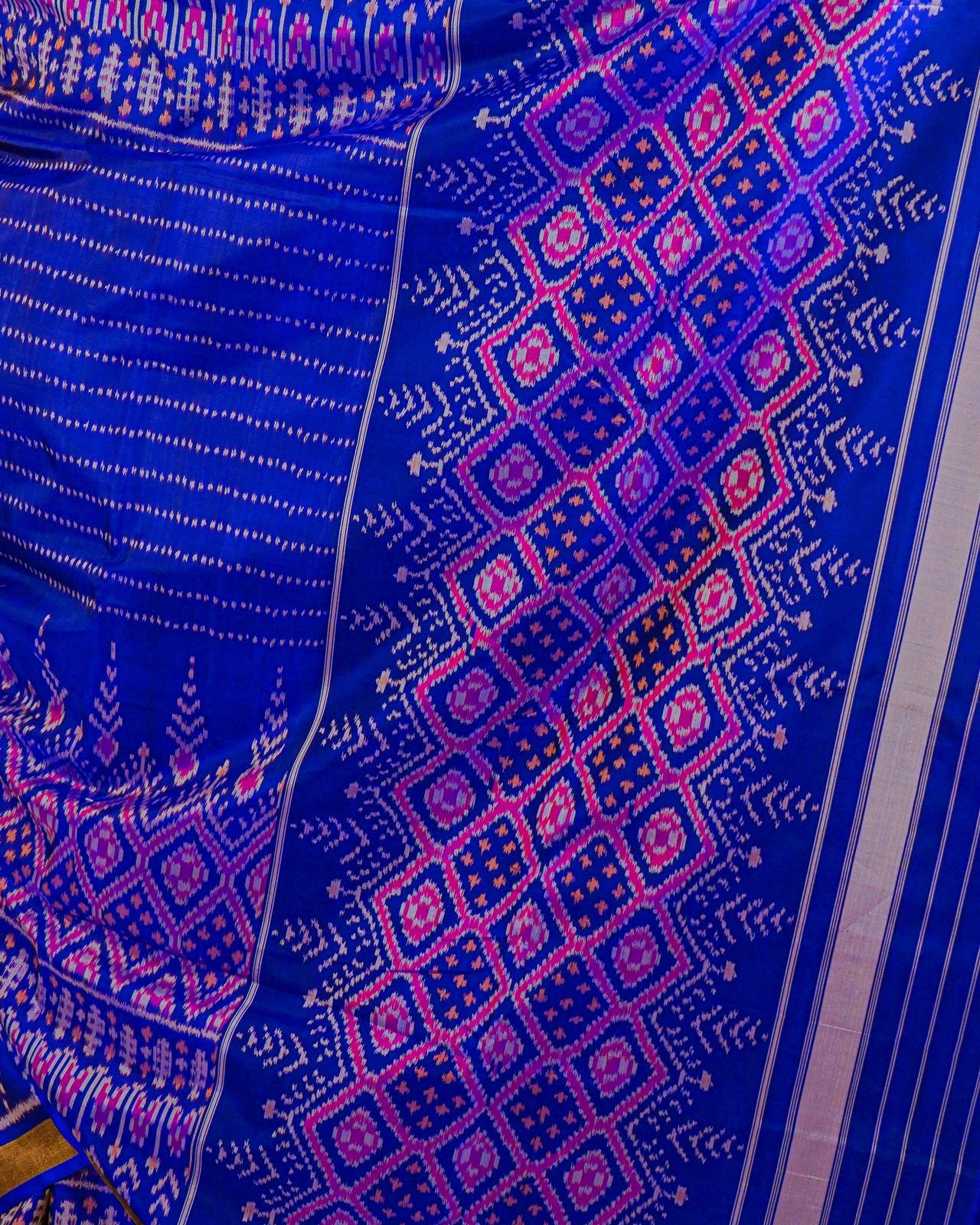 Royal Blue with Vibrant Patterns