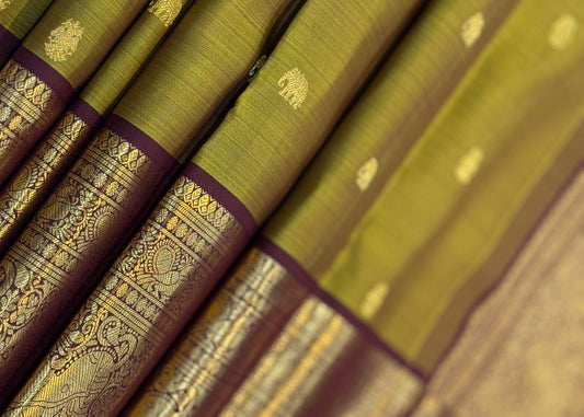 Regal Parrot Green Kanjivaram Saree