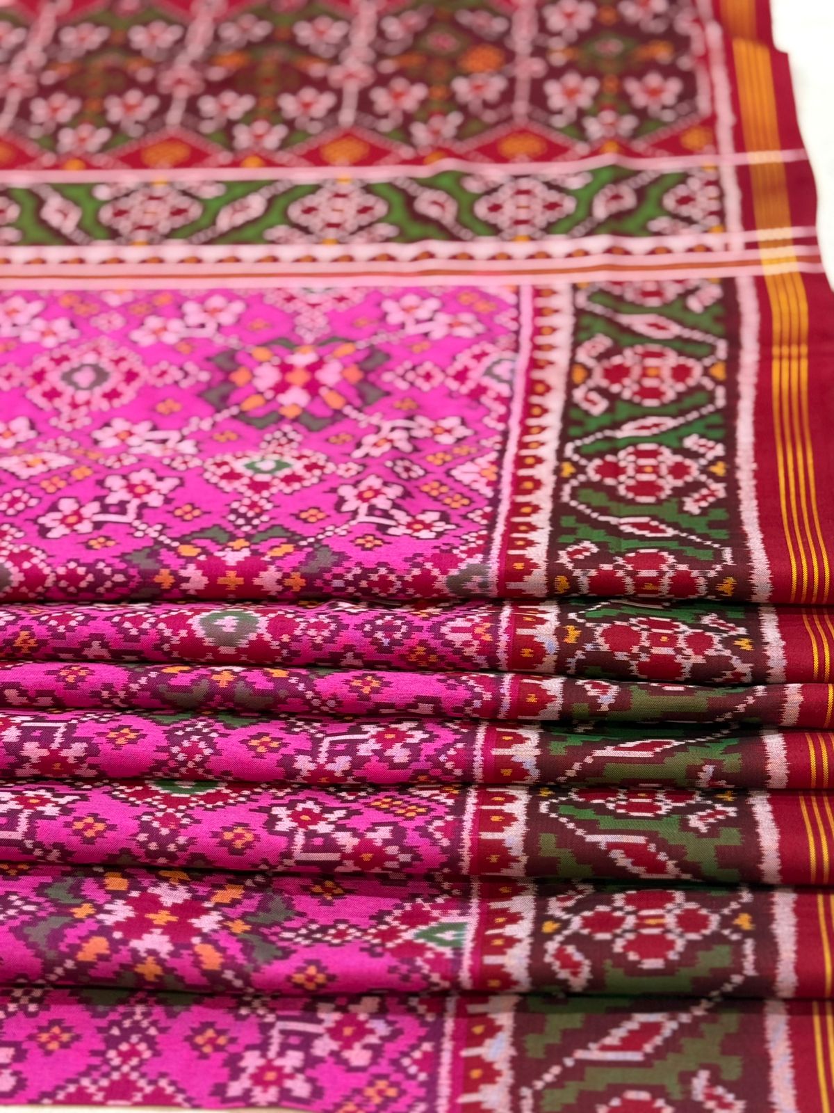 Magenta Maroon Ikkat Silk Elegance