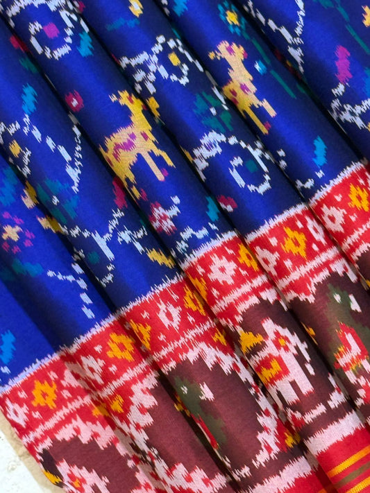 Royal Blue Ikkat Silk Majesty