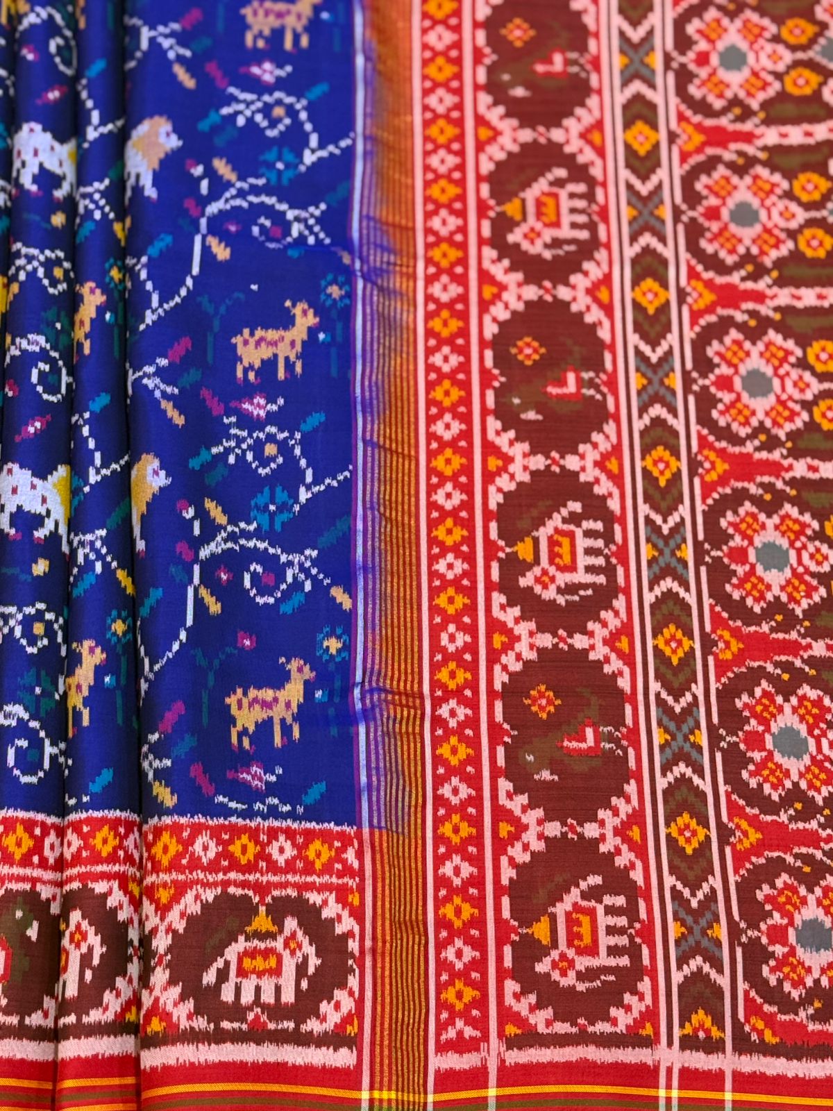 Royal Blue Ikkat Silk Majesty