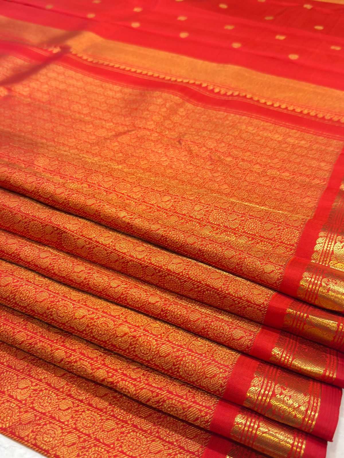 Red and Gold Handwoven Kanjivaram