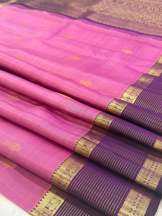 Soft Pink Purple Kanjivaram Saree