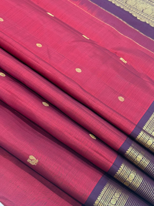 Red Purple Kanjivaram Saree