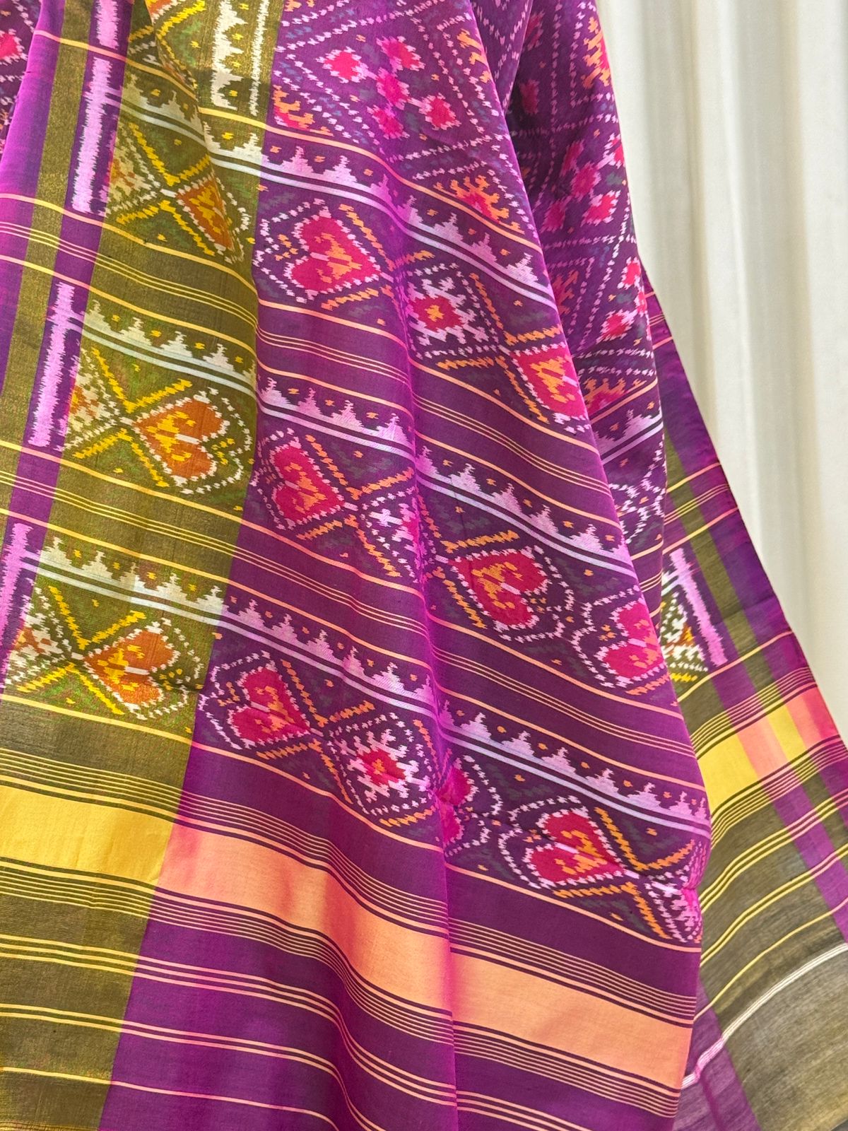Purple Silk Vibrant Ikkat Patola
