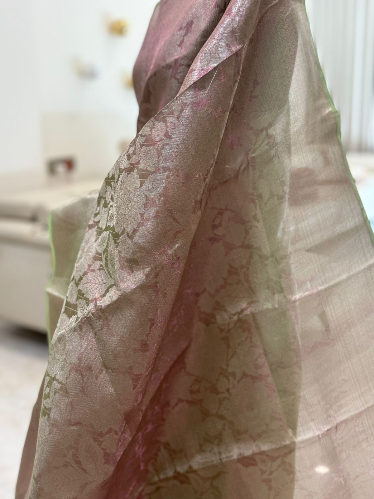 Pastel Pink Banarasi Saree