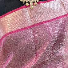 Rose Pink Tissue Banarasi Saree – Advyra