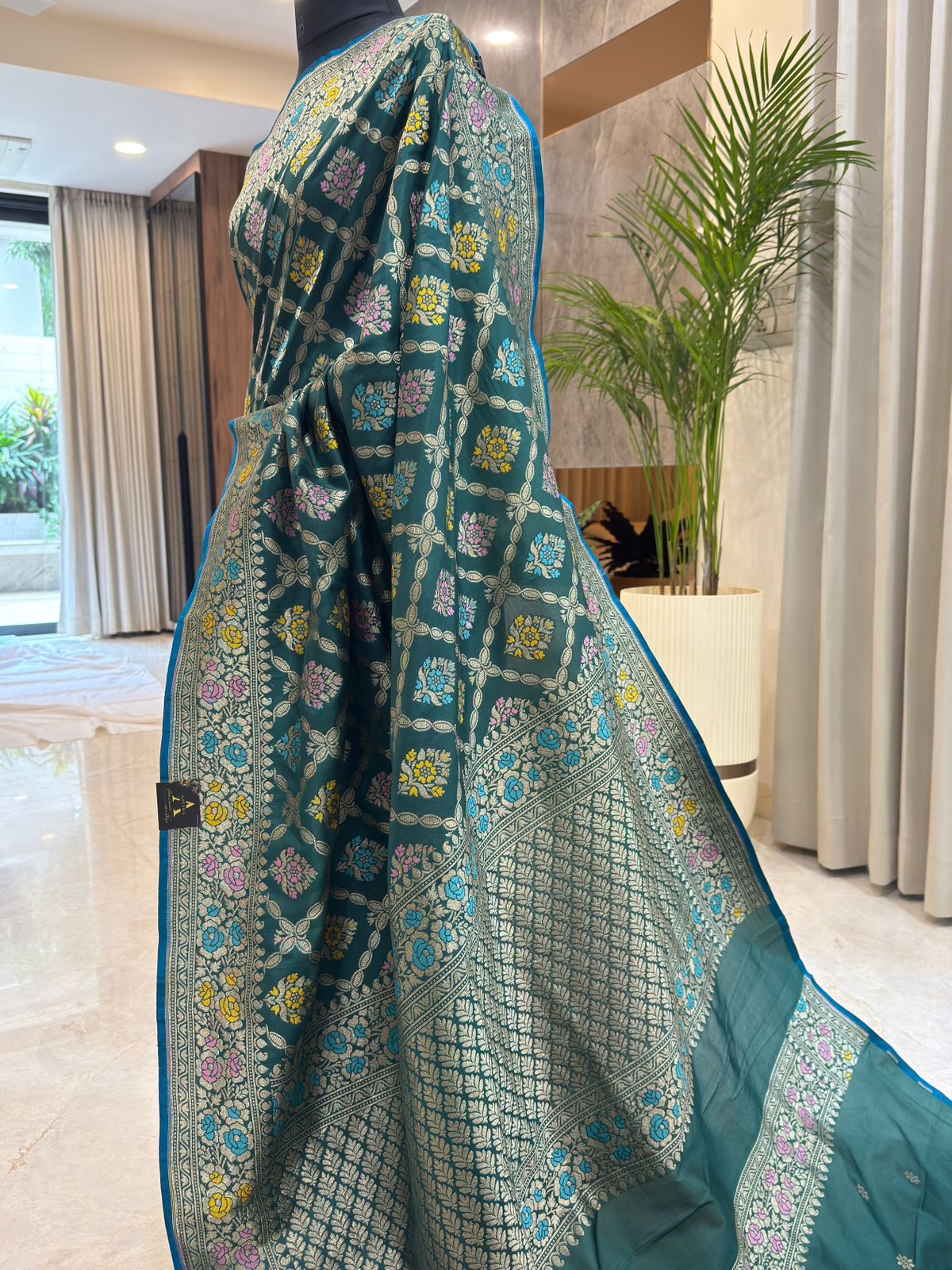 Green Katan Silk Banarasi Saree