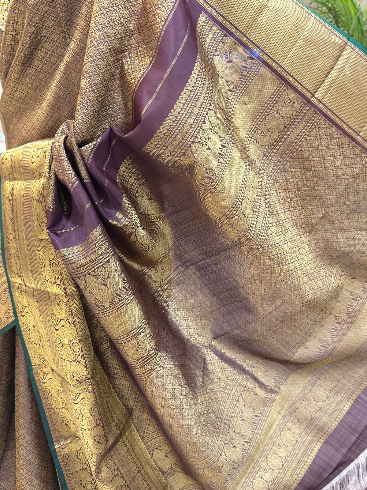 Antique Brown Kanjivaram Silk Saree