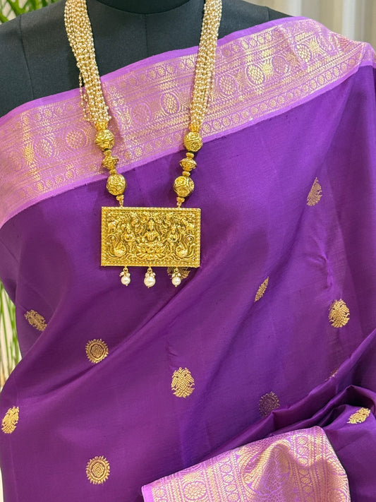 Violet Lilac Kanjivaram Silk Saree