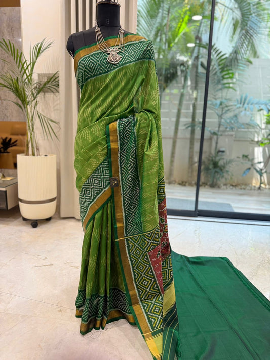 Regal Green Ikat Saree