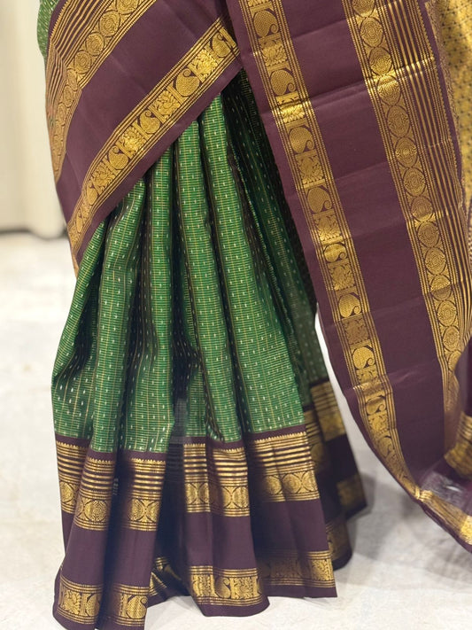 Green Maroon Silk Saree