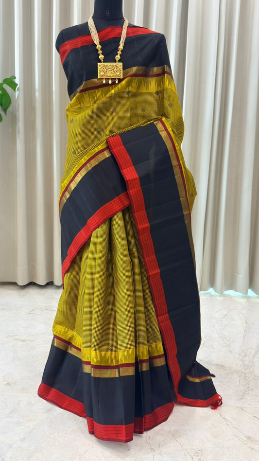 Mustard Checks Kanjivaram