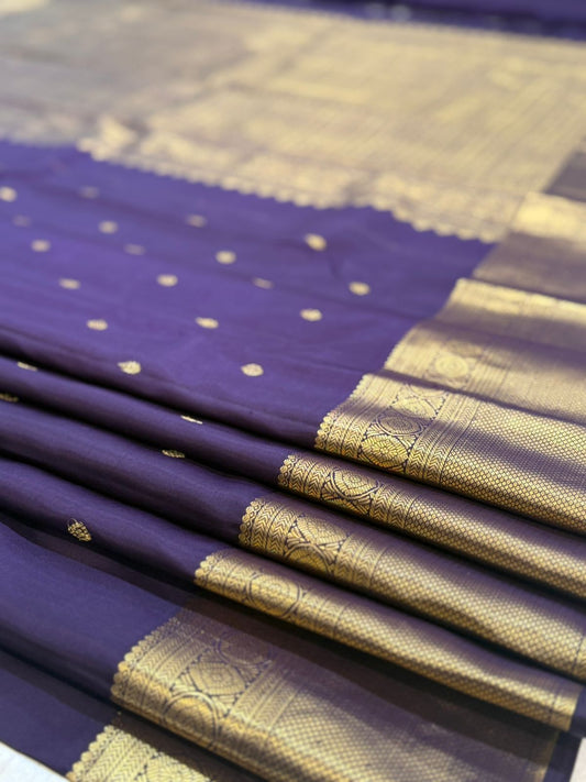 Grape Violet Golden Zari Kanjivaram