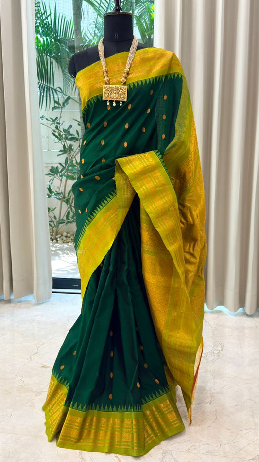 Temple Green Gadwal Silk