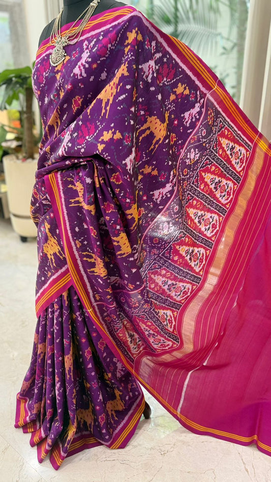 Royal Plum Ikat Saree