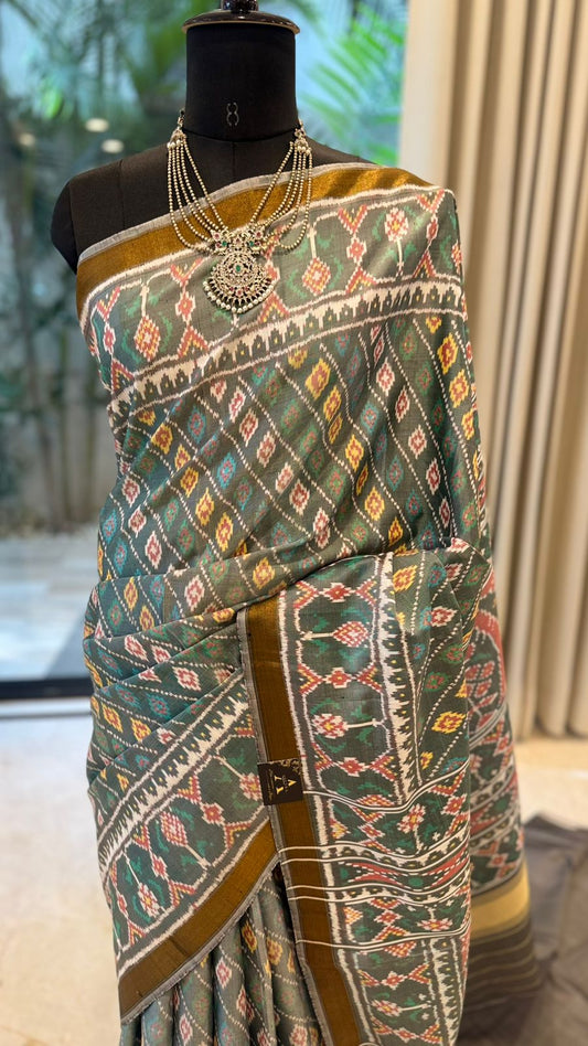 Grey Ikat Saree