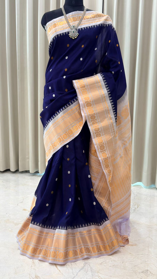 Royal Blue Gadwal Silk