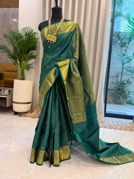 Teal Gold Vairaoosi Saree