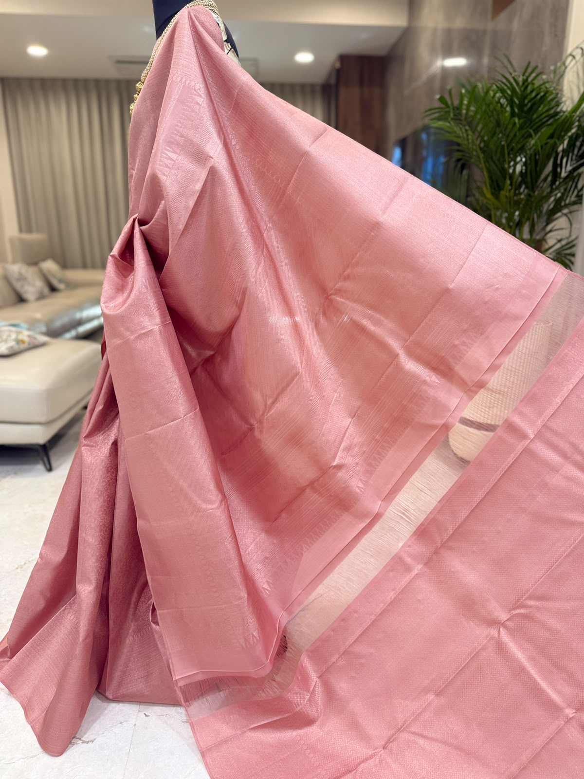 Blush Pink Kanjivaram Silk Saree