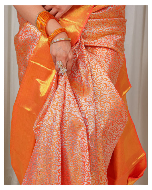Orange Zari Work