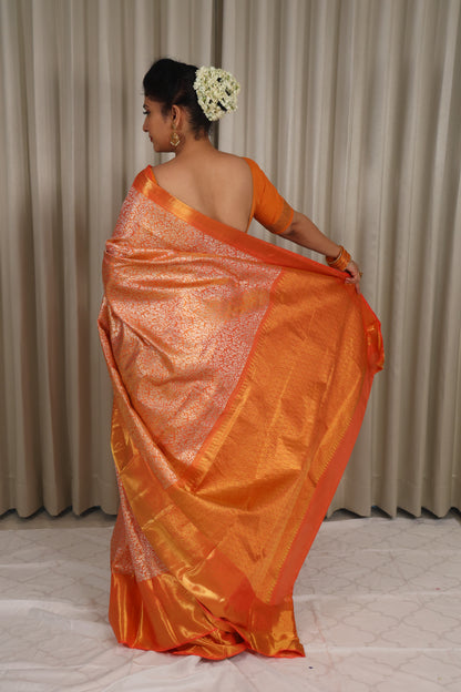 Orange Zari Work
