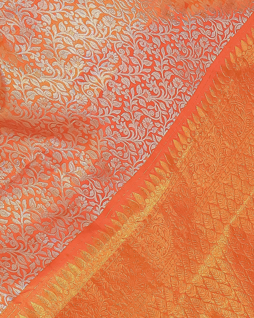 Orange Zari Work
