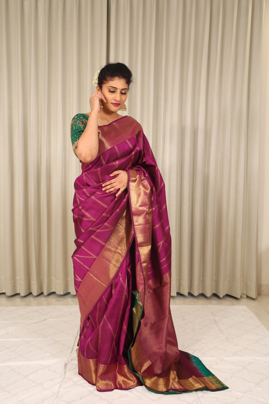 Purple Green Striped