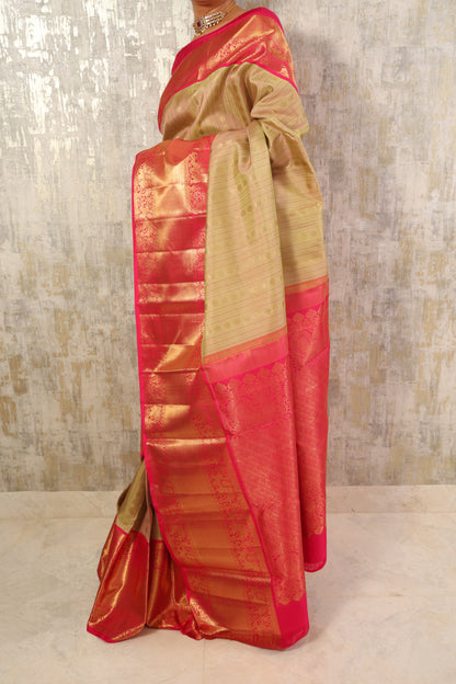 Beige Stripe Rani Pink Border