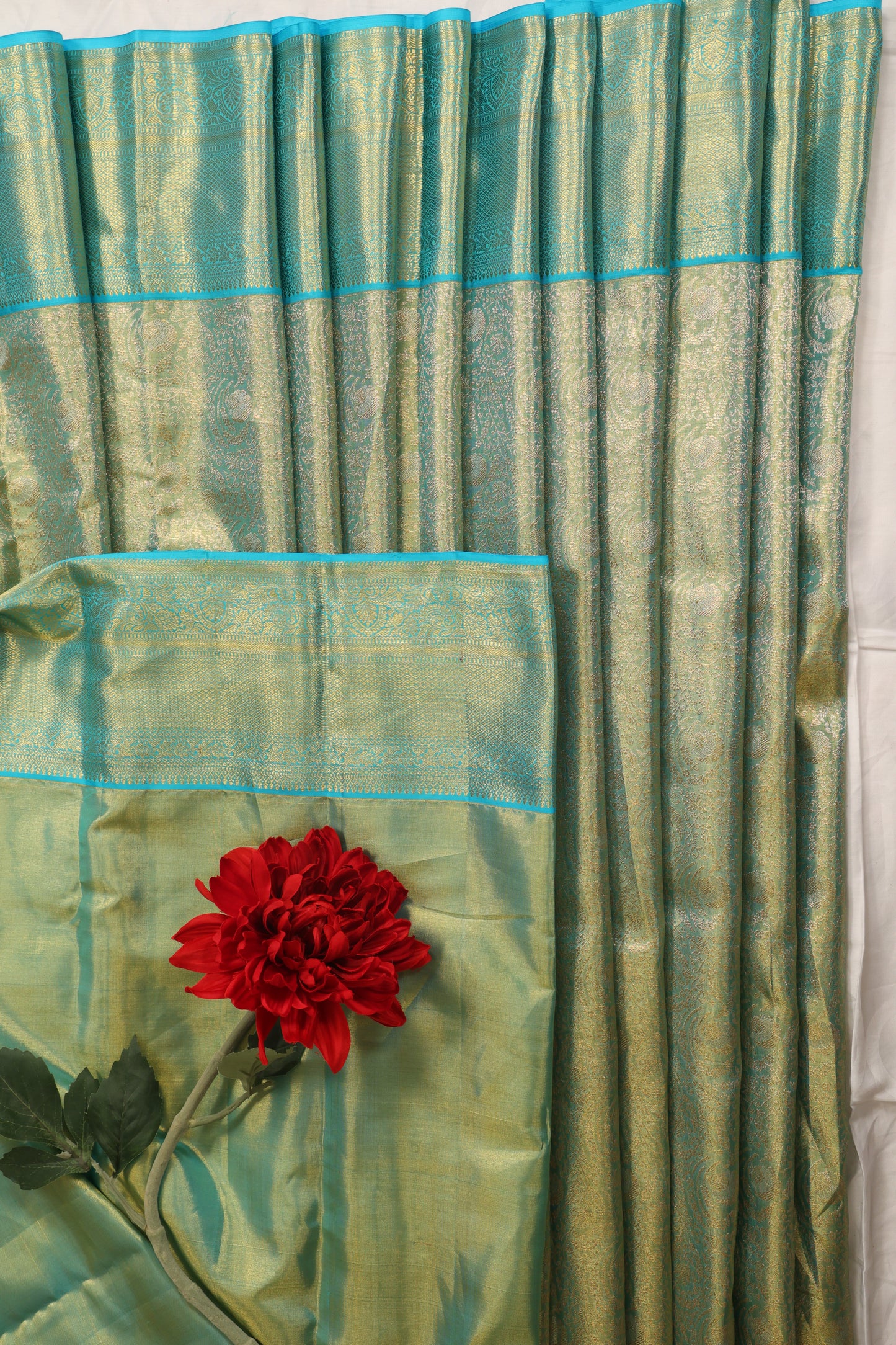 Firozi Blue Aqua full gold Zari Work