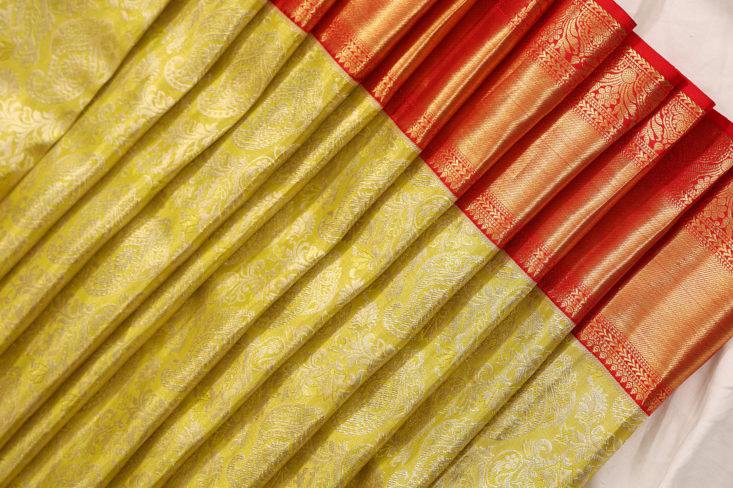 Green Full Work Golden with Red Border