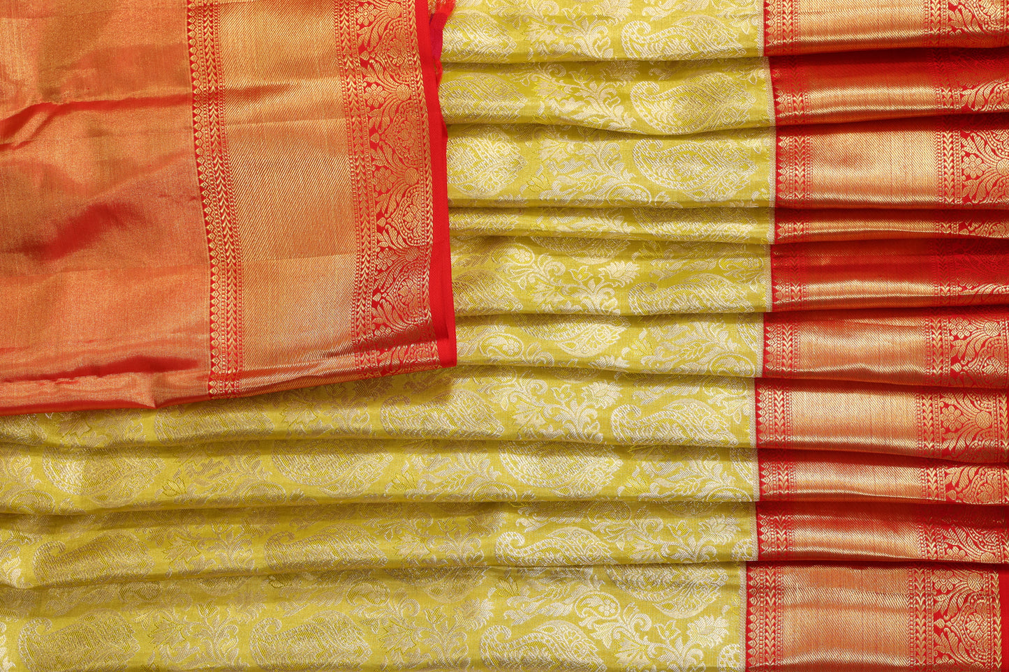 Green Full Work Golden with Red Border