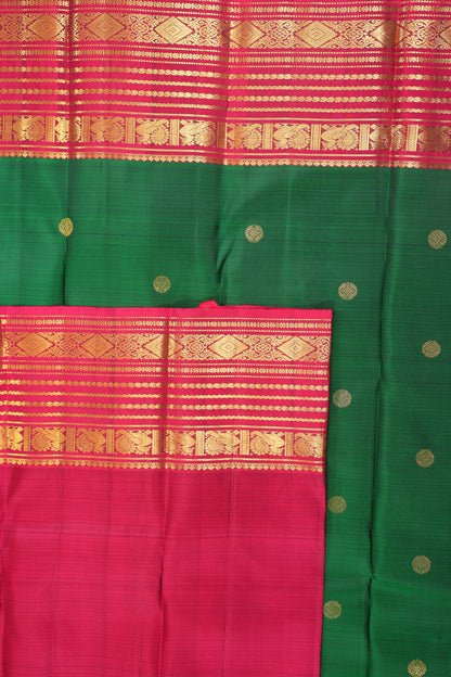 Dark Green with Rani Pink with small bouties