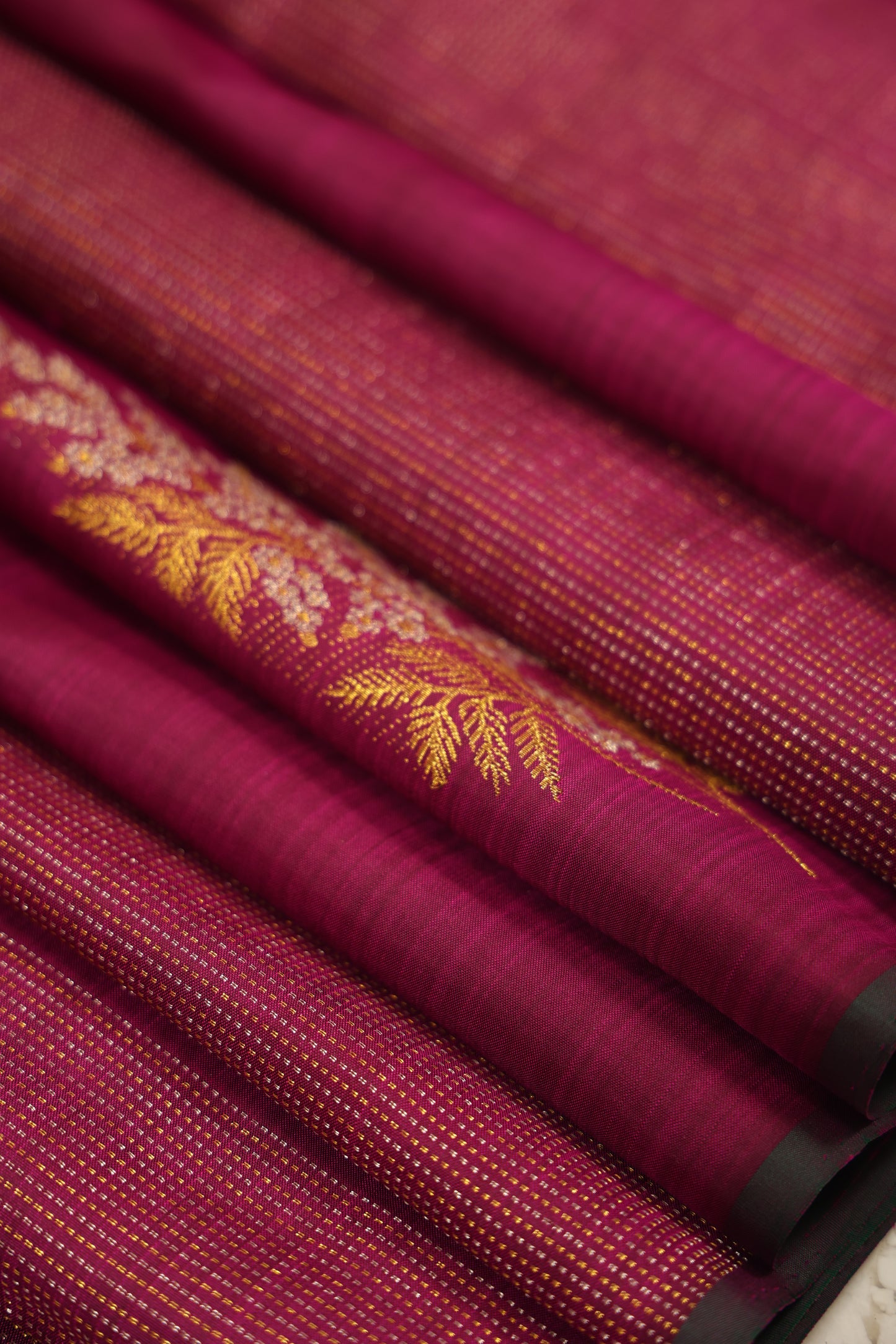 Dark Purple with Vertical Stripes & Green Border