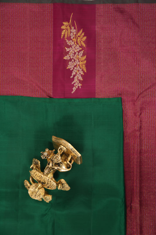 Dark Purple with Vertical Stripes & Green Border