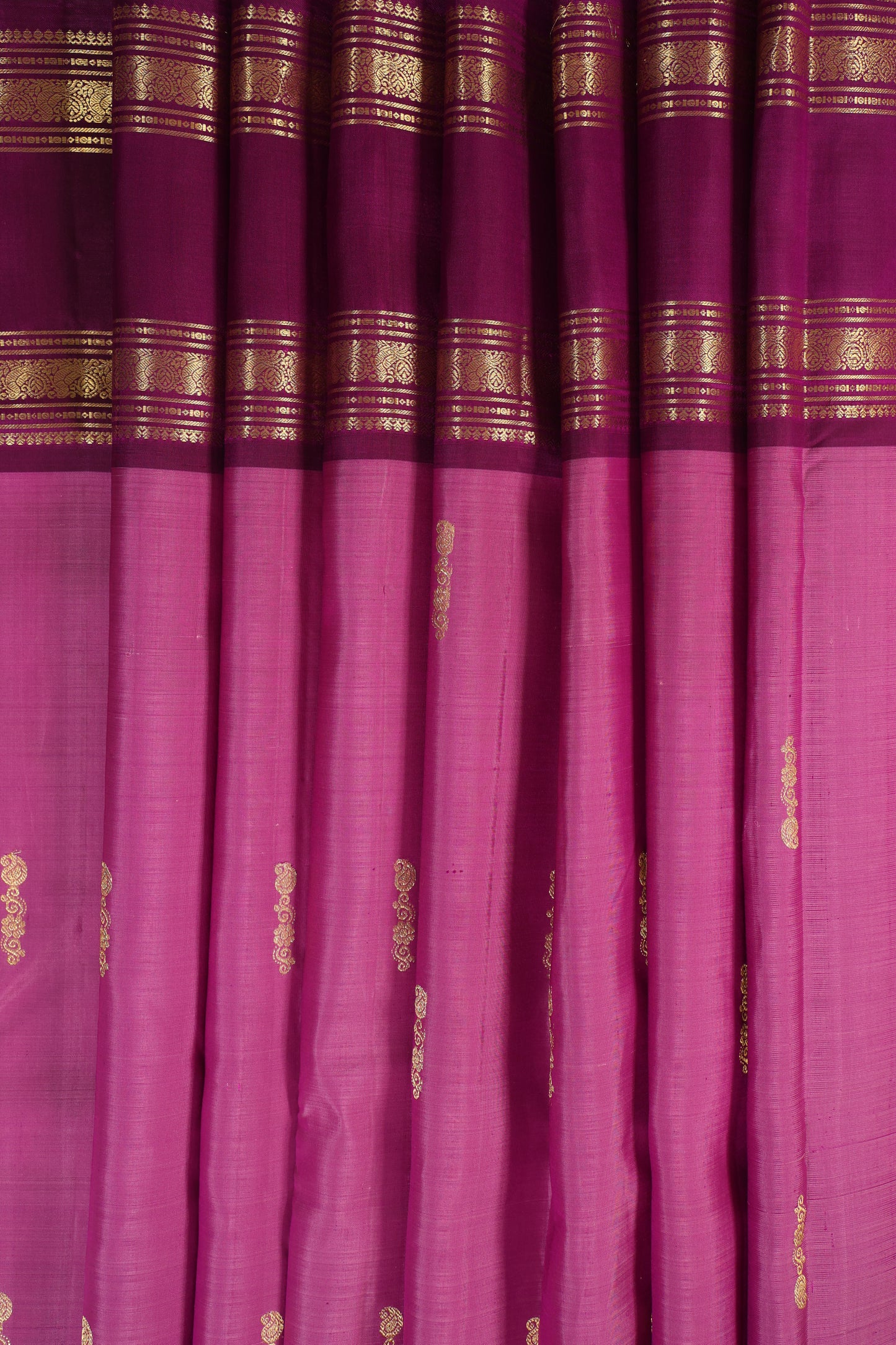 Purple with Dark Zari Border & small Vertical Booti