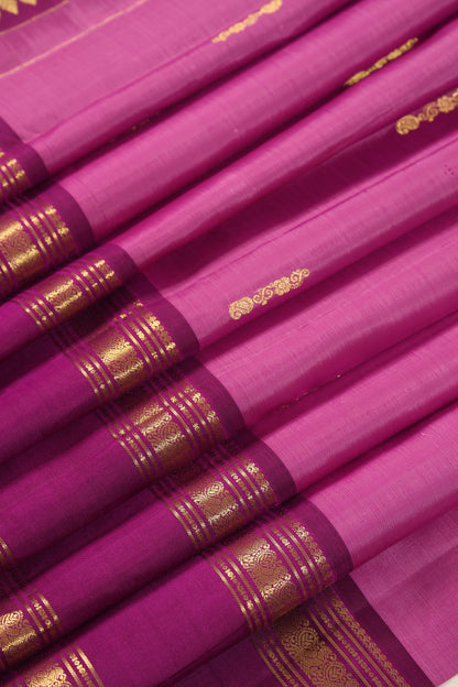 Purple with Dark Zari Border & small Vertical Booti