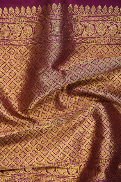 Purple with Dark Zari Border & small Vertical Booti