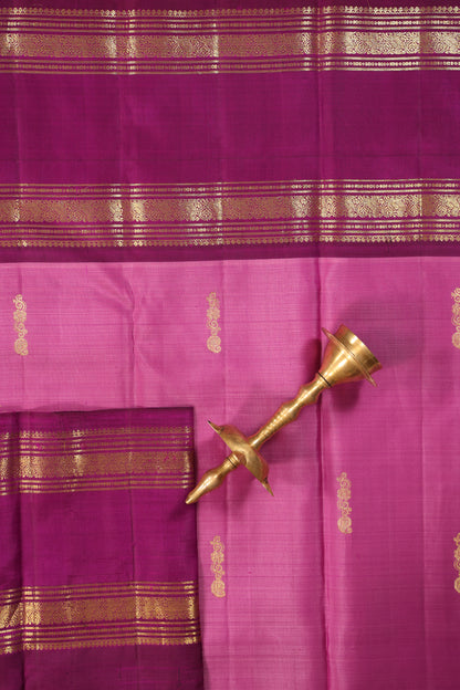 Purple with Dark Zari Border & small Vertical Booti