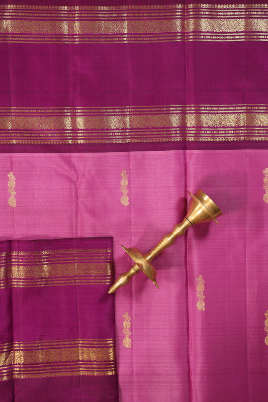 Purple with Dark Zari Border & small Vertical Booti