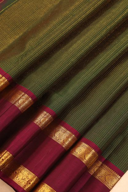 Dark Green Cheques with Violet Border