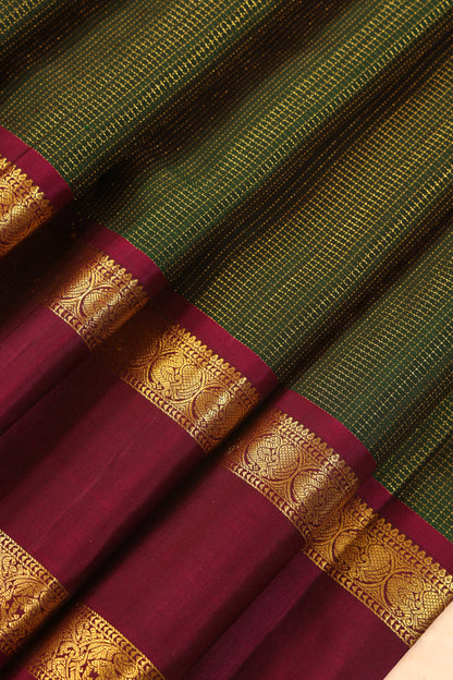 Dark Green Cheques with Violet Border