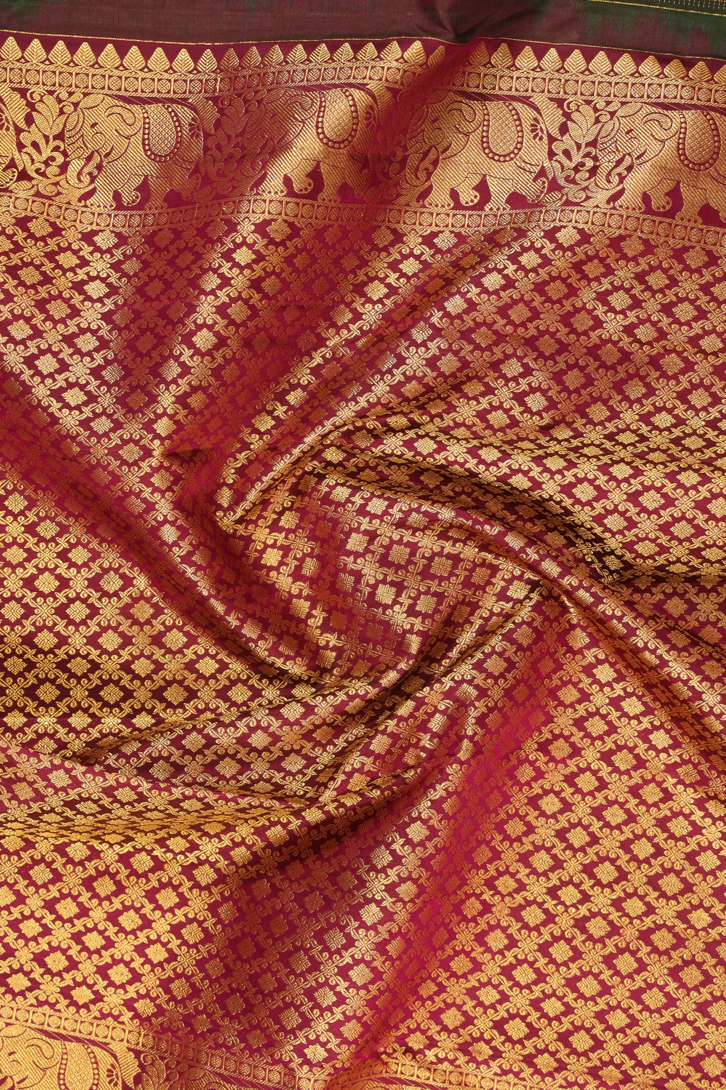 Dark Green Cheques with Violet Border