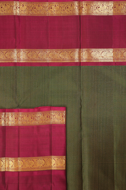 Dark Green Cheques with Violet Border