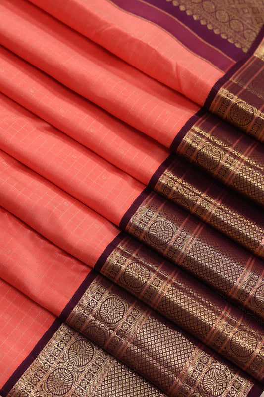 Pink Checks with Brown Border