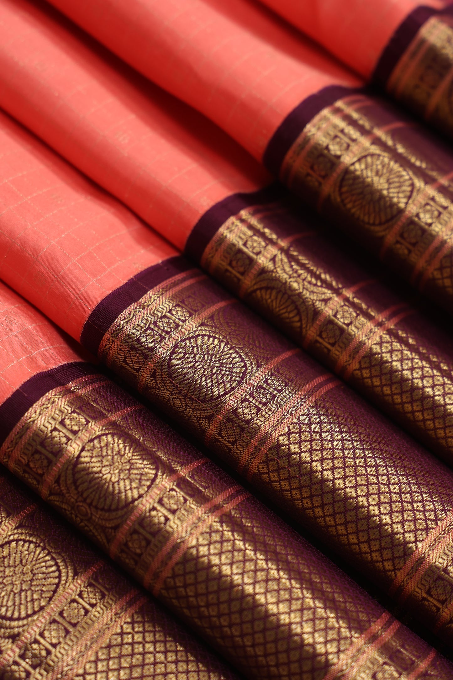 Pink Checks with Brown Border