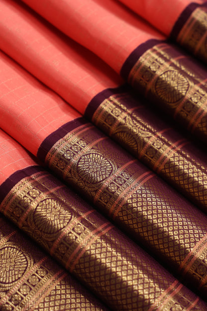 Pink Checks with Brown Border