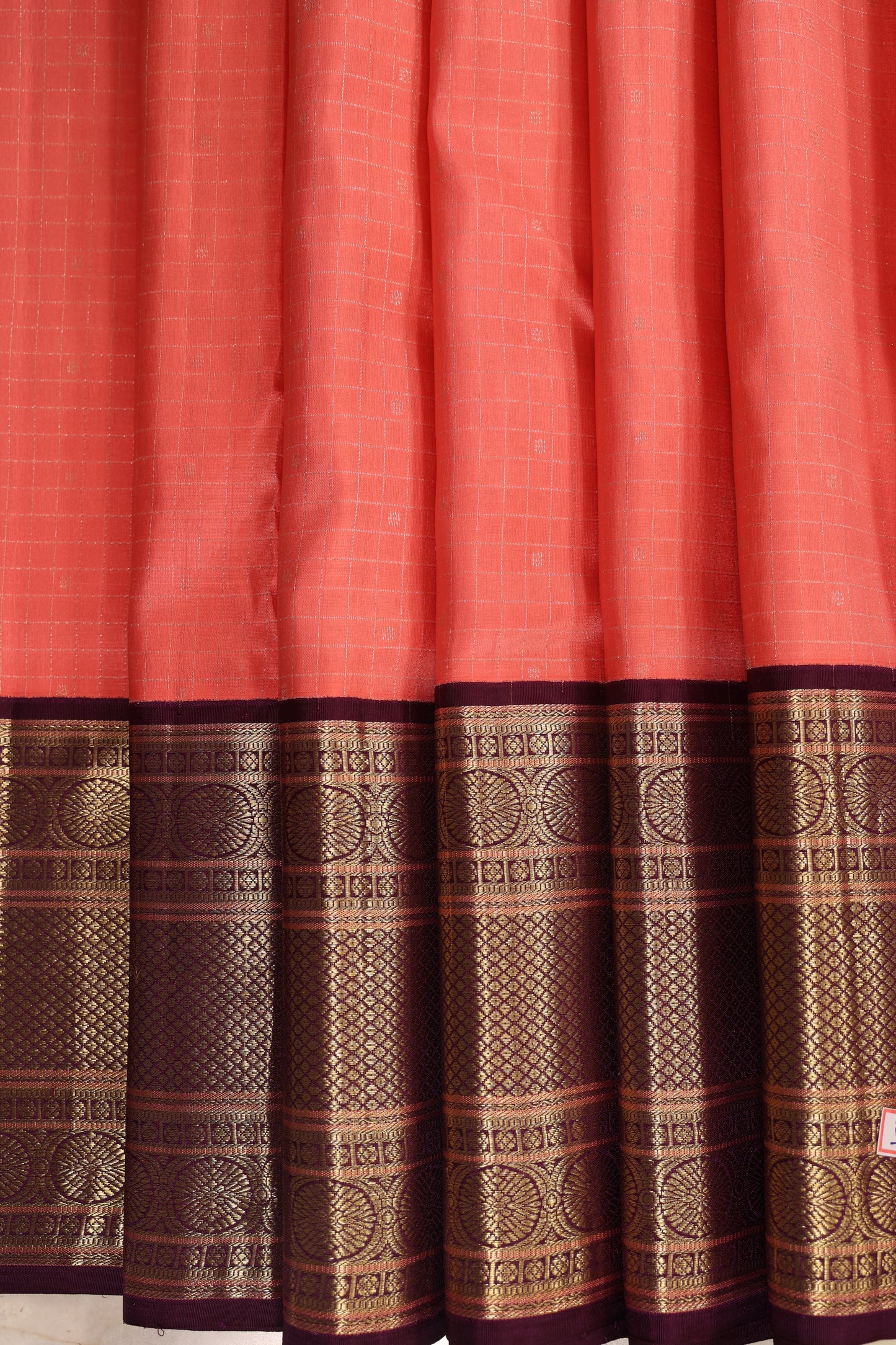 Pink Checks with Brown Border