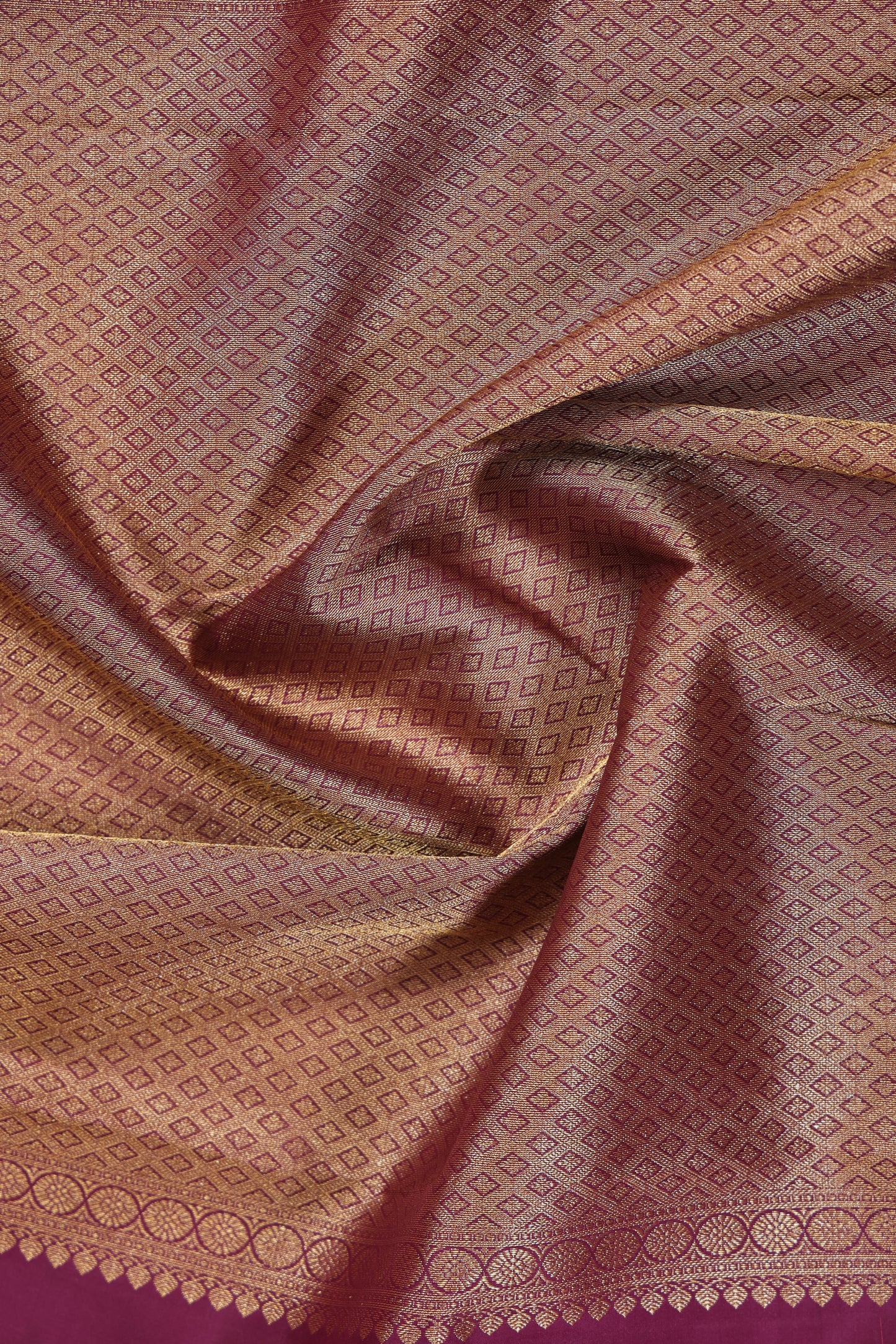 Pink Checks with Brown Border